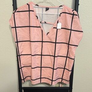 SHEIN Pink Checkered Women's Blouse